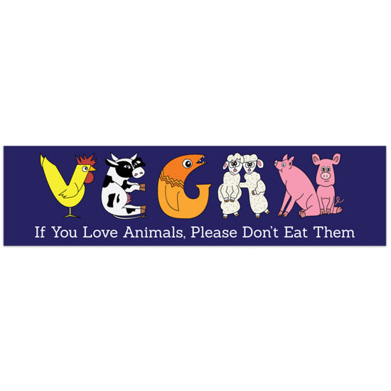 Vegan Animal Lover Bumper Sticker